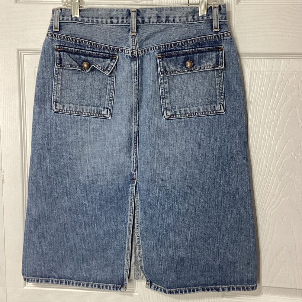 GAP Jean Skirt Utility Denim A-Line Skirt with Pocket Details Size 8 - Picture 3 of 9